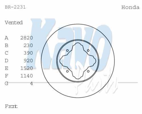 KAVO PARTS Тормозной диск BR-2231